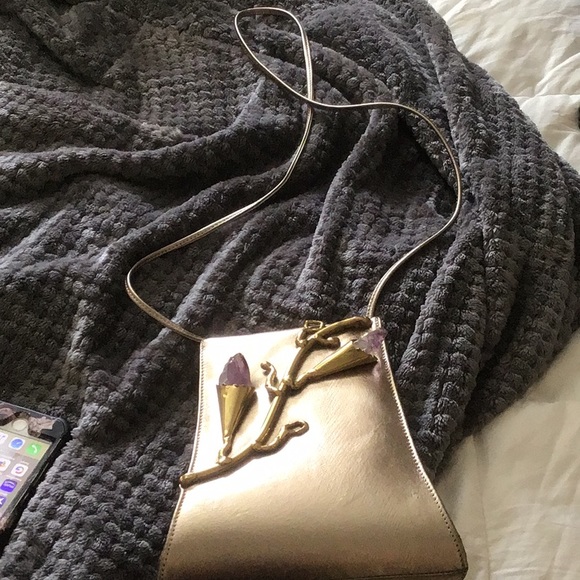 Gold Copa bag with lavender crystals - Picture 2 of 4